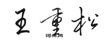 駱恆光王重松行書個性簽名怎么寫