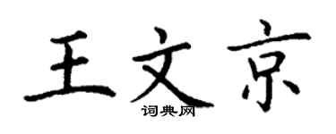丁謙王文京楷書個性簽名怎么寫