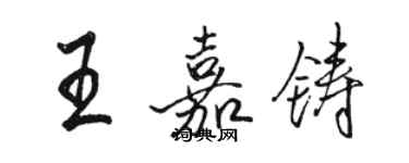 駱恆光王嘉鑄行書個性簽名怎么寫