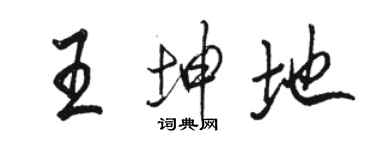 駱恆光王坤地行書個性簽名怎么寫