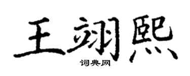 丁謙王翊熙楷書個性簽名怎么寫