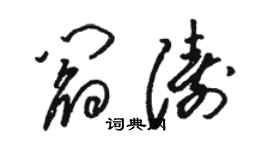 駱恆光閻濤草書個性簽名怎么寫