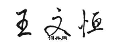 駱恆光王文恆行書個性簽名怎么寫