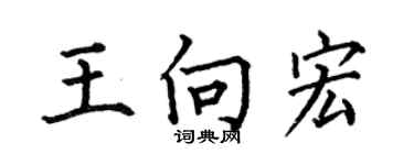 何伯昌王向宏楷書個性簽名怎么寫