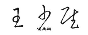 駱恆光王少慰草書個性簽名怎么寫