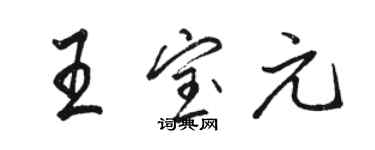 駱恆光王寶元行書個性簽名怎么寫