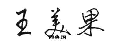 駱恆光王美果行書個性簽名怎么寫