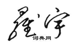 駱恆光羅宇草書個性簽名怎么寫