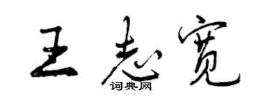 曾慶福王志寬行書個性簽名怎么寫