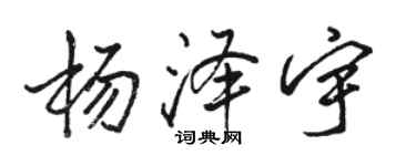 駱恆光楊澤宇行書個性簽名怎么寫