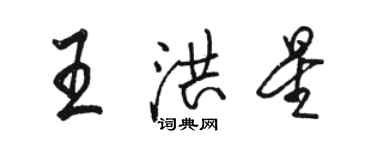 駱恆光王洪星行書個性簽名怎么寫