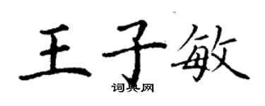 丁謙王子敏楷書個性簽名怎么寫