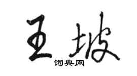 駱恆光王坡行書個性簽名怎么寫