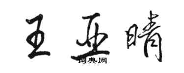 駱恆光王亞晴行書個性簽名怎么寫