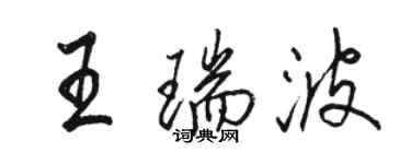 駱恆光王瑞波行書個性簽名怎么寫