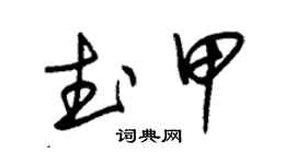 朱錫榮武甲草書個性簽名怎么寫