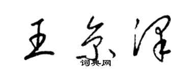 梁錦英王京澤草書個性簽名怎么寫