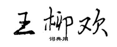 曾慶福王柳歡行書個性簽名怎么寫