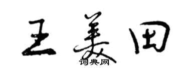 曾慶福王美田行書個性簽名怎么寫