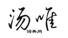 駱恆光湯唯行書個性簽名怎么寫