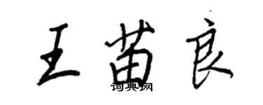 王正良王苗良行書個性簽名怎么寫