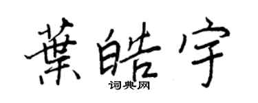 王正良葉皓宇行書個性簽名怎么寫