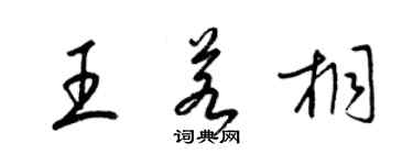 梁錦英王若桐草書個性簽名怎么寫
