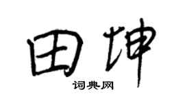 王正良田坤行書個性簽名怎么寫