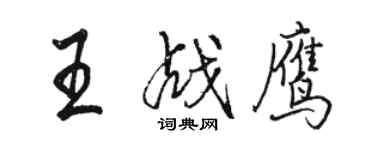 駱恆光王戰鷹行書個性簽名怎么寫