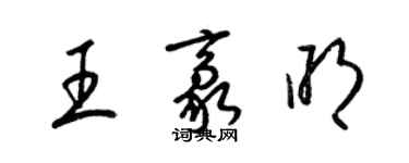 梁錦英王豪明草書個性簽名怎么寫