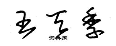 朱錫榮王天季草書個性簽名怎么寫