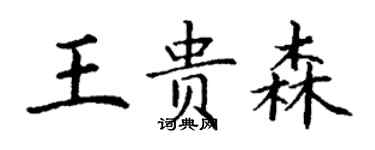 丁謙王貴森楷書個性簽名怎么寫