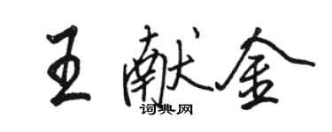 駱恆光王獻金行書個性簽名怎么寫