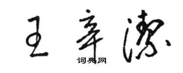 駱恆光王辛潔草書個性簽名怎么寫