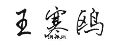 駱恆光王寒鷗行書個性簽名怎么寫