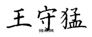 丁謙王守猛楷書個性簽名怎么寫