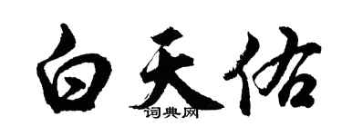 胡問遂白天佑行書個性簽名怎么寫