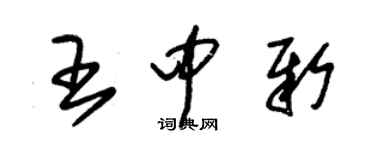 朱錫榮王中新草書個性簽名怎么寫