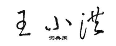 駱恆光王小洪草書個性簽名怎么寫