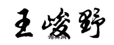 胡問遂王峻野行書個性簽名怎么寫