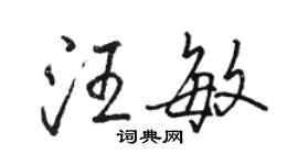 駱恆光汪敏行書個性簽名怎么寫