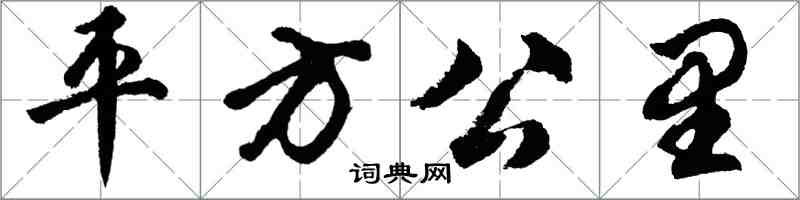 胡問遂平方公里行書怎么寫