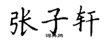 丁謙張子軒楷書個性簽名怎么寫