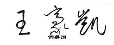 駱恆光王豪凱草書個性簽名怎么寫