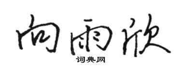 駱恆光向雨欣行書個性簽名怎么寫