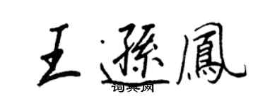 王正良王遜鳳行書個性簽名怎么寫