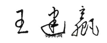 駱恆光王建贏草書個性簽名怎么寫