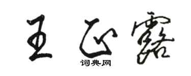 駱恆光王正露行書個性簽名怎么寫