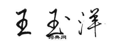 駱恆光王玉洋行書個性簽名怎么寫