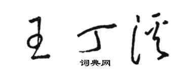 駱恆光王丁溪草書個性簽名怎么寫